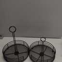 ZOOFOX 2 Pack Metal Condiment Caddy, Tabletop Spice Organizer for Kitchen Pantry, Patio Tables, Countertop, Picnics, Dining Table, BBQ