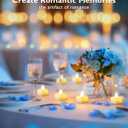 2 x Homemory Rose Petals and Candles Set for Romantic Decorations Special Night, 2000 Pcs Blue Rose Petals with 24 Pcs LED Heart Candles Lights for Proposal, Anniversary, Birthday, Wedding Decor