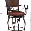 Powell Company Big & Tall Copper Stamped Back Arms by Powell Big and Tall Counter Stool, 24" Seat Height, brown