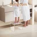 Acrylic Step Stool Small Stool, Clear Acrylic Foot Stool for Bathroom Bedroom Kitchen Holds Up to 250lbs Clear (with Non-Slip, 12.6'' x 9'' 9.8'')