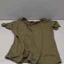 EACHYES Womens T Shirts V-Neck Half Sleeve Loose Fit Shirts Casual Solid Basic Tops Xl, Army Green