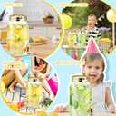 Havawish 2 Pcs 1 Gallon Plastic Beverage Dispenser with Spigot Clear Summer Kitchen Fridge Drink Dispenser for Parties Lemonade Juice Tea Beer Cold Water(Gold,Cylinder)