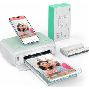 YOTON Photo Printer, Picture Printer with 54 Sheets (4"x6") & 1 Ink Ribbon, Support AR Video Printing, Wi-Fi Connection, Portable Photo Printer for iPhone/Android/Laptop