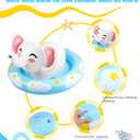 Inflatable Swimming Rings, Cute Elephant Pool Floats for Kids with Seat and Handle, Swim Ring Tubes Pool Tubes Floats with 5 Colorful Rings & Kids Water Toy for Beach & Pool Party Supplies