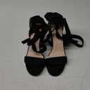 Carcuume Strappy Heels for Women Chunky Heels High Heeled Sandals with Lace Up Fashion Casual Nude Block Heel Sandals 7