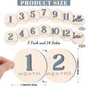 7 Pack 3D Baby Monthly Milestone Card Signs Baby Announcement Sign Double Sided Hello World Newborn Signs Wooden Circles Discs for Welcome Newborn Boy Girl Photo Props(Slate Blue,Number)