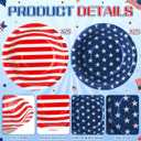 Sliner 50 Pcs 16 oz Patriotic 4th of July Disposable Paper Bowls 2 Styles Memorial Day American Flag Compostable Soup Bowl Party Favor for 250th Anniversary Hot Soup Snack Salad Serving Supplies