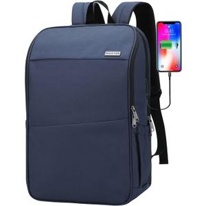MAXTOP Deep Storage Laptop Backpack with USB Charging Port[Water Resistant] College School Computer Bookbag Fits 17 Inch Laptop (Sea Blue)