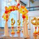 Sratte 6 Sets Balloon Column Stand Kit, 6.6 ft Adjustable Balloon Tower Pillar Telescopic Balloons Stand for Floor with Reusable Metal Pole and Base for Wedding Baby Shower Birthday Party Decoration