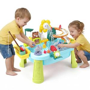 OKPOW Sturdy Water Table for Toddlers 1-2: No Tipping on Uneven Backyard | 4 Wide Legs & 3-Gal Sink Reduce Wobble by 80% - Keep Toddlers Safely Engaged in Splash Play, Tool-Free Assembly