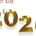 2026 Cardboard Number Shaped Mache Decorative Strawberries Fillable Chocolate Candy Cupcakes Box for Graduation and New Year's Parties (Gold, 14 Inch)