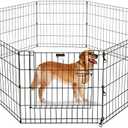 Puppy Playpen - Foldable Metal Exercise Enclosure with Eight 24-Inch Panels - Indoor/Outdoor Fence for Dogs, Cats, or Small Animals by PETMAKER