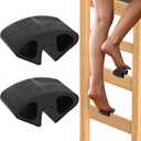 Dorm Bed Ladder Foot Support, 2-Pack Durable Rubber Step Pads with Anti-Slip Surfaces for Loft Beds, Suitable for Most College Dorm Ladders (Black)