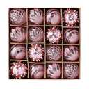 Christmas Ornaments Set 16PCS Shatterproof Rustic Farmhouse 2.4 Inch Hanging Balls Ornaments for Tree Party Holiday