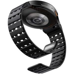 Bandletic Magnetic Silicone Band Compatible with Samsung Galaxy Watch 7 6 5 4 FE 40mm 44mm/for Galaxy Watch 6 4 Classic 43mm 47mm 42mm 46mm/Watch 5 Pro 45mm, 20mm No Gap Sport Strap for Men Women
