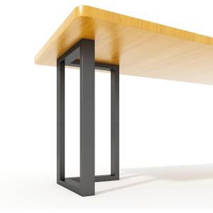 Luffioner Metal Table Legs Bench Legs, Heavy Duty Square Tube Desk Legs Furniture Legs for Coffee/Dining/Side Table (L Shape, 28"X 17.7")