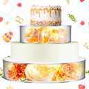 Sunnyray 2 Pcs Acrylic Cake Stands for Dessert Table Clear Fillable Cake Riser Cupcake Tier with LED Strings for Birthday Wedding Holiday Party Display(6'', 10'')