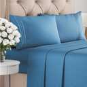 Queen Size 4 Piece Sheet Set - Comfy Breathable & Cooling Bed Sheets Set - Hotel Luxury Bedding for Women, Men, Kids, Teens, Boys & Girls - Deep Pockets, Soft and Wrinkle Free - Oeko-Tex - Denim Blue
