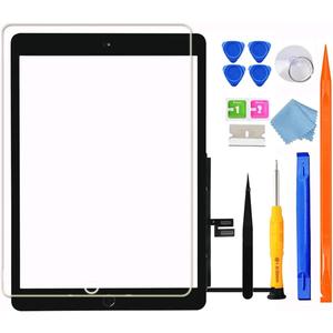 for iPad 7/8 (7th 8th Gen) Screen Replacement Digitizer Touch Glass 10.2", for 7th 8th Generation A2197 A2198 A2200 A2270 A2428 A2429 A2430, Full Repair Kit+Home Button[No TouchID Chip] (Black)
