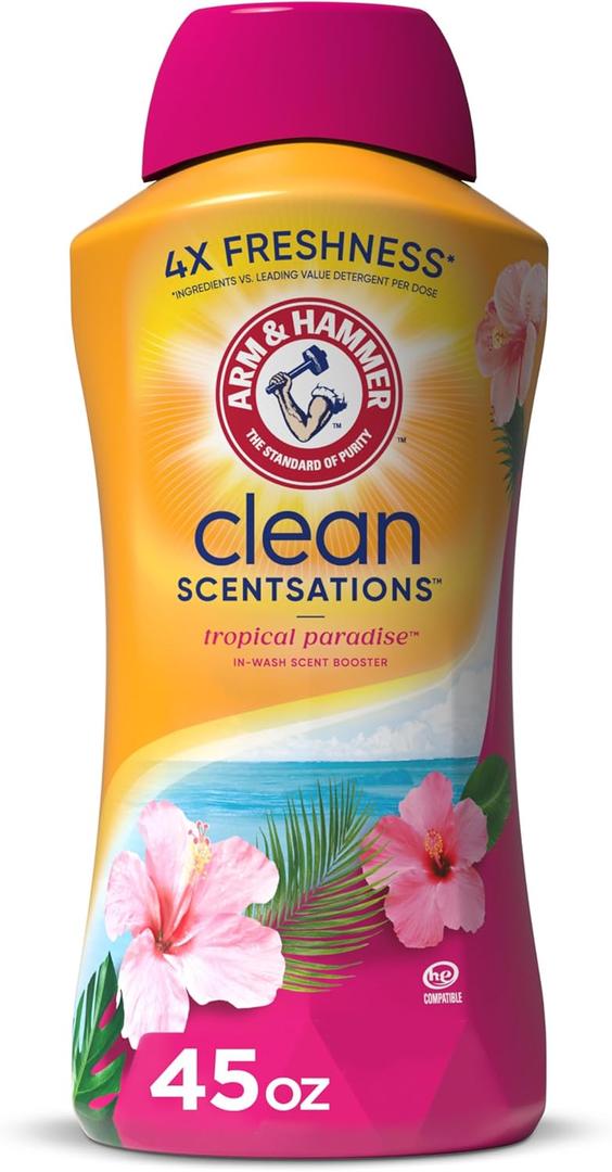 ARM & HAMMER Clean Scentsations In-Wash Scent Booster, Laundry Scent Booster Tropical Paradise scent, 45 Oz (45 Fl Oz (Pack of 1))