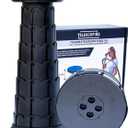 Telescopic Stool,20.4" Portable Seat, Collapsible Chair with Carabiner for Camping/Fishing/Hiking/BBQ/Music Festival - Max Capacity 770lbs (Black)