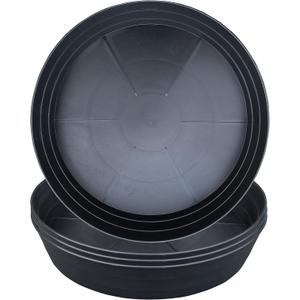 Plant Saucer 18 Inch, Extra Large Planter Saucer 4 Pack, Plastic Plant Saucers for Indoors and Outdoors, Plant Pot Saucers, Drainage Tray for 16, 17, 18 in Planters (Black)