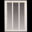 HVAC Premium 14" X 24 Steel Return Air Filter Grille for 1" Filter - Fixed Hinged - HVAC Duct Cover - Flat Stamped Face - White [Outer Dimensions: 16 5/8" X 26 5/8"]