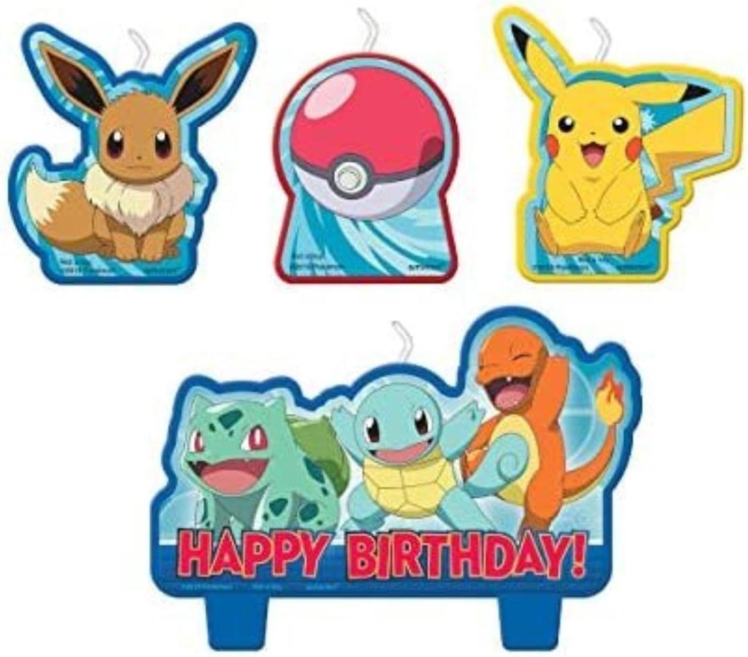 Amscan Pokemon Birthday Character Candle Set - 4 pcs, 172408