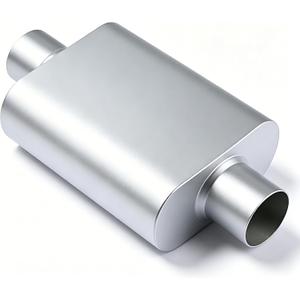 3 Inch Center In/Out Dual Chamber Exhaust Muffler, Aluminum Alloy, Deep Tone for Cars and Trucks