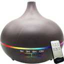 Diffusers for Essential Oils Large Room 550ml Aroma Diffuser for Home, Ultra Quiet Aromatherapy Essential Oil Diffuser, Ultrasonic Cool Mist Humidifier with 7 Light Colors, Timer Setting (Dark Wood Grain)