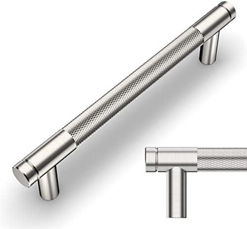 Amerdeco 10 Pack Brushed Satin Nickel Knurled Cabinet Pulls 5 Inch Center to Center Kitchen Cabinet Handles for Drawer Dresser, Cupboard and Wardrobe ZH0031 - Amazon.com