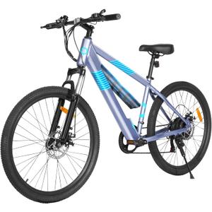 Electric Bike for Adults,36V Built-in Invisible Removable Battery,350W Brushless Motor(Peak 450W) Electric Mountain Bike,26" Tires&Front Fork Suspension,UL Certified 7-Speed (Standard & Blue)