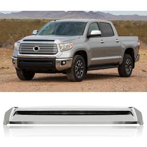 Front Upper Hood Bulge Molding Grille Trim Compatible with 2014-2021 Toyota Tundra Hood Scoop Grill Trim Hood Molding Replacement for 76180-0C030 (Chrome)