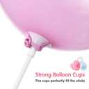 50Pcs Plastic Balloon Sticks with Base, Balloon Holder Sticks Weights for Tying Birthday Parties, Graduation, Holiday, Wedding, Anniversary Decoration