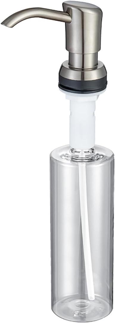 Soap Dispenser for Kitchen Sink, Push-Type Built in Soap Dispensers Pump with PE Bottle for Lotion Hand Dish Liquid Soap Detergent (Brushed Nickel) Soap Dispenser for Kitchen Sink, Push-Type Built in Soap Dispensers Pump with PE Bottle for Lotion Hand Dish Liquid Soap Detergent (Brushed Nickel)