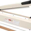 Impulse Sealer 12 inch Manual Heat Sealer Machine with Adjustable Heating Mode, ABS Shrink Wrap Bag Sealers for Plastic PE PP Bags, Portable Poly Bag Sealing Machine with Extra Replace Kit(Ivory)