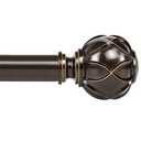 KAMANINA Curtain Rods for Windows 72 to 144 Inches (6-12ft) Long Heavy Duty Curtain Rod, 7/8 Inch Adjustable Decorative Drapery Rods with Netted Texture Finials, Bronze