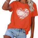 Baseball Shirts Women Baseball Mom Tshirt Baseball Heart Graphic Tee Game Day Gifts Funny Short Sleeve Tops