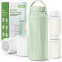 22oz Portable Breast Milk Cooler Bottle-Milk Cooler for Outdoor Travel, Keeps Fresh Cooling for 24+ Hours,Breastfeeding Essentials with 2pcs Bottle for Breastmilk Storage (Mint-Green)