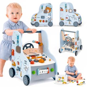 Giant bean 11-in-1 Car Wooden Kids Walker with Activity Center