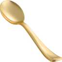 N9R 72Pcs Gold Plastic Spoons - Solid, Durable, Heavy Duty Gold Plastic Silverware - Disposable Cutlery for Parties, Weddings and Dinner