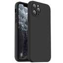 Vooii Compatible with iPhone 11 Pro Max Case, Upgraded Liquid Silicone with [Flat Edges] [Camera Protection] [Soft Anti-Scratch Microfiber Lining] Phone Case for iPhone 11 Pro Max - Black