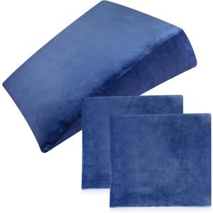 Wesiti 2 Pcs Wedge Pillow Cover for Bed Wedge Pillow Case Fits Wedges up for Home Sleeping Supplies (Navy Blue, 27 x 27 x 8 Inch)