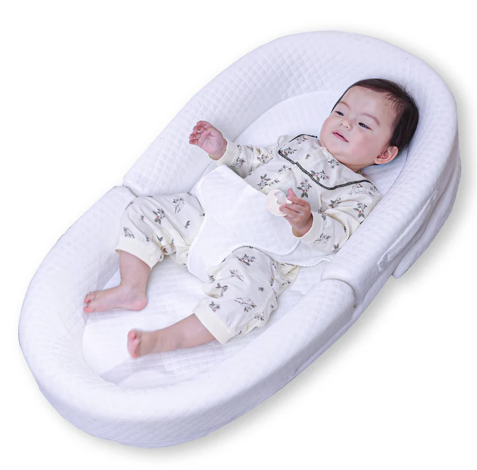 Babelio Anti-Reflux Baby Lounger | Adjustable, Portable & Washable for Newborns (0–24 Months)
White