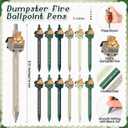 48 Sets Dumpster Fire Gifts Badge Reel and Dumpster Fire Pens Bookmark Funny Back to School Gifts Retractable Badge Holder for Response Team Student Teacher Office Nurse Employee Coworker
