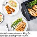 Chefman Electric Smokeless Indoor Grill w/ Non-Stick Cooking Surface & Adjustable Temperature Knob from Warm to Sear for Customized BBQing, Dishwasher Safe Removable Water Tray, Black