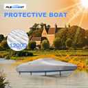 Boat Covers 17-19ft, Heavy Duty 1200D Oxford Waterproof Trailerable Boat Cover, UV Resistant Bass Boat Covers with Motor Cover, Fits V-Hull Tri-Hull Fish&Ski Boat, Runabout