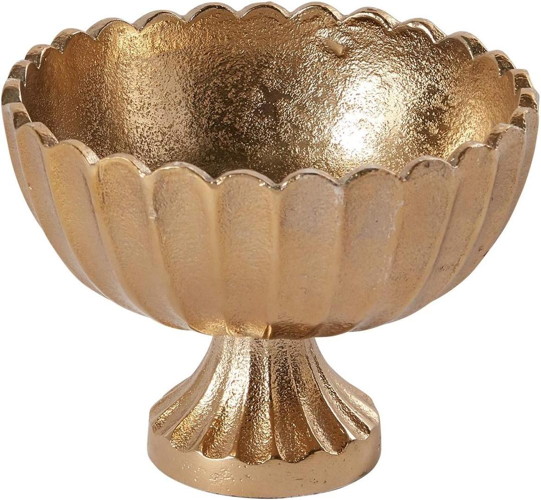 Accent Decor Scallop Compote for Plant and Flowers | Modern Bowl Decor for Home or Office l Indoor and Outdoor Vase for Any Event Decorations (5.75x 4.5) (73350)