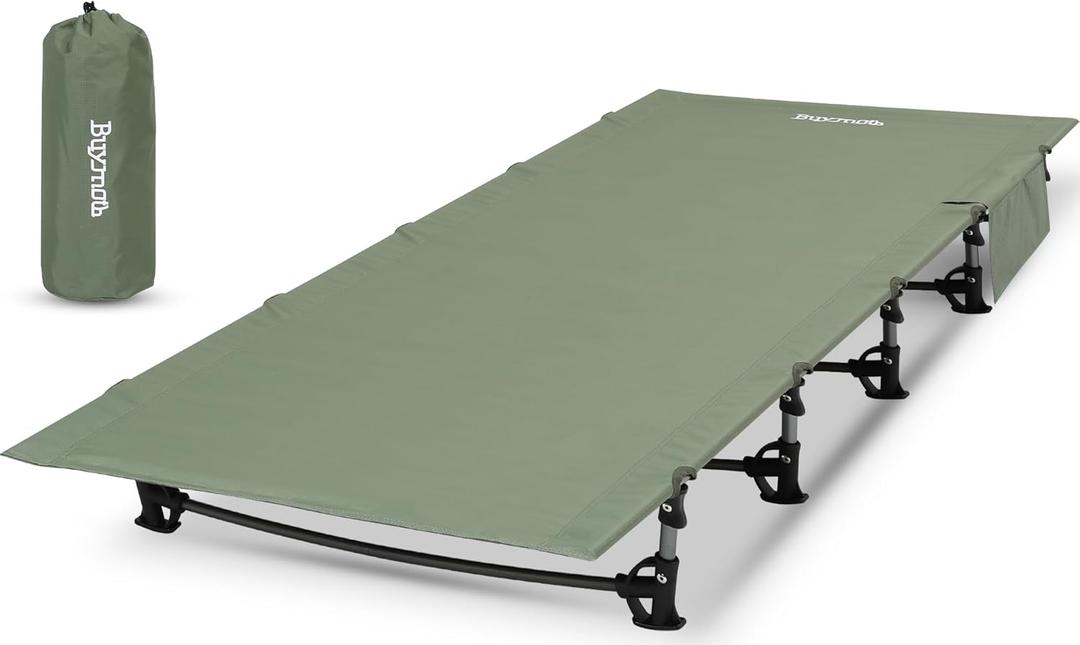 Ultralight Folding Tent Camping Cot Bed Lightweight Backpacking Cot Without Tools Hiking Cot Portable Camping Bed for Adults Camping Hiking, Travel, Home, Army Green