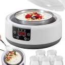 36 Hour Yogurt Maker, Automatic Digital Yoghurt Maker with Constant Temperature Control and Timer, Multifunctional Probiotic Yogurt Machine for Home Cheese, Fruit Wine (With 5 Glass Jars 42 Ozs)